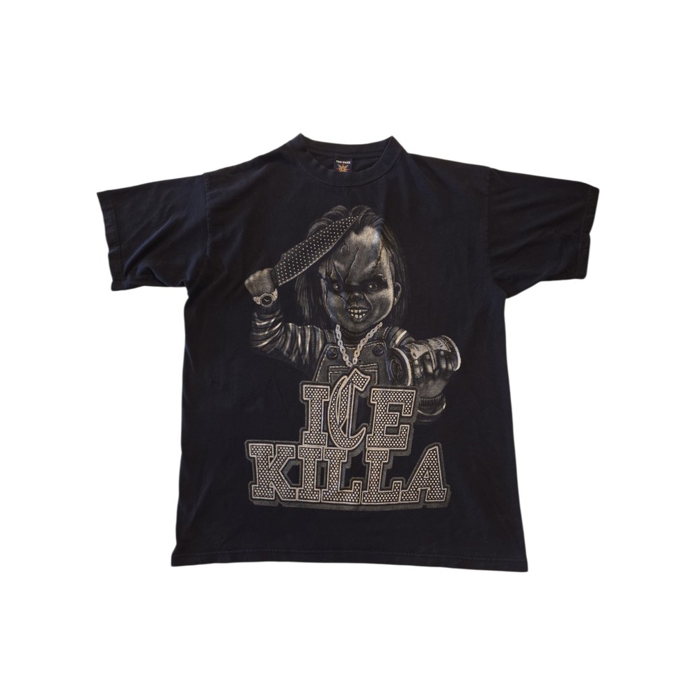 Chucky Ice Killa Graphic T-Shirt Men's 2XL Horror Movie Black Tee Cotton